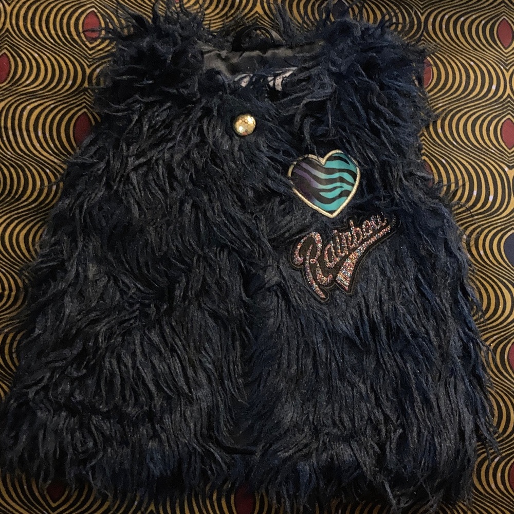 Little Marc Jacobs Navy Furry Vest